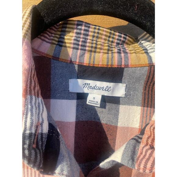 Madewell classic ex-boyfriend long sleeve button shirt in seconda plaid - Picture 6 of 7